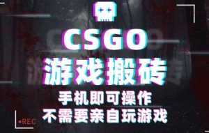 CSGO游戏挂机捡漏，单日扫货500+，年底小高峰上车可吃肉，手机即可操作…-网创项目