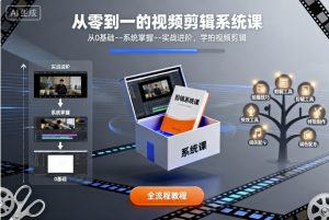 从零到一的视频剪辑系统课,从0基础–系统掌握–实战进阶,学拍视频剪辑-网创项目
