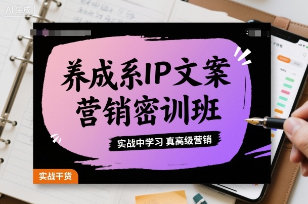 养成系IP文案营销密训班，实战中学习真高级营销-网创项目