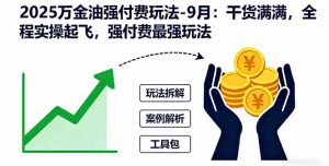 2025万金油强付费玩法-9月:干货满满,全程实操起飞,强付费最强玩法-网创项目
