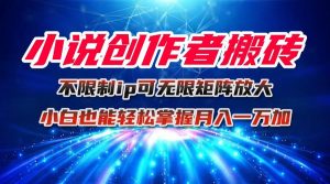 小说创作者搬砖玩法,不限制IP简单无脑 可矩阵无限放大小白也能实现轻…-网创项目