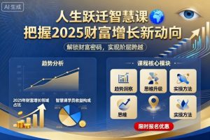 人生跃迁智慧课,把据2025财富增长新动向-网创项目
