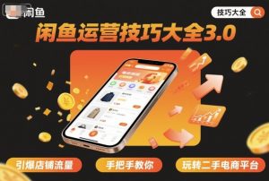 闲鱼运营技巧大全3.0，引爆店铺流量，手把手教你玩转二手电商平台-网创项目