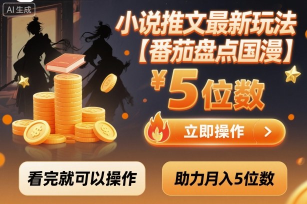 小说推文最新玩法，助力月入5位数【番茄盘点国漫】玩法，看完就可以操作-网创项目