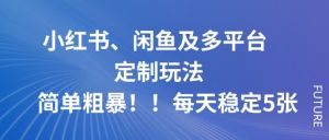小红书、闲鱼及多平台定制玩法简单粗暴！每天稳定5张-网创项目