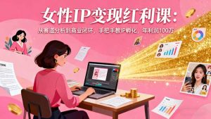 女性IP变现红利课：从赛道分析到商业闭环，手把手教IP孵化，年利润100万-网创项目