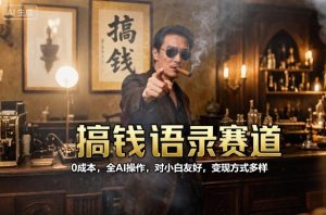搞钱语录赛道，0成本，全AI操作，对小白友好，变现方式多样-网创项目
