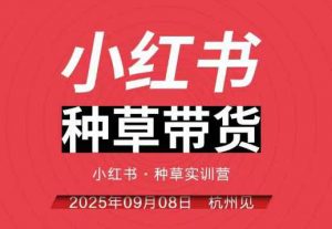 小红书种草带货实训营9月8日杭州线下课，全程录音+字幕，全网唯一小红书实战营-网创项目