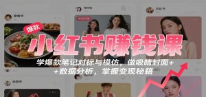 小红书赚钱课:学爆款笔记对标与模仿,做吸睛封面 + 数据分析,掌握变现秘籍-网创项目