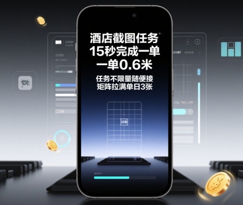 酒店截图任务，15秒完成一单，一单0.6米，任务不限量随便接，矩阵拉满单日3张【揭秘】-网创项目