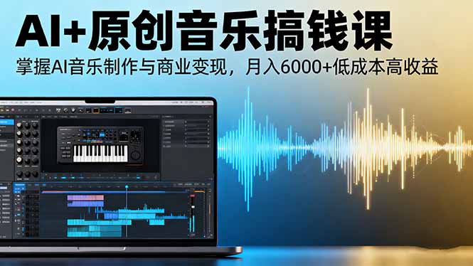 AI+原创音乐搞钱课：掌握AI音乐制作与商业变现，月入6000+低成本高收益-网创项目