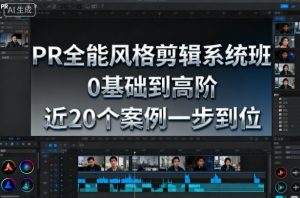 PR全能风格剪辑系统班,0基础到高阶,近20个案例一步到位-网创项目