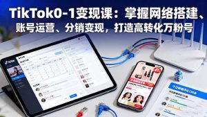 TikTok0-1变现课：掌握网络搭建、账号运营、分销变现，打造高转化万粉号-网创项目