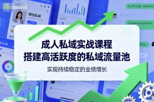 成人私域实战课程,搭建高活跃度的私域流量池,实现持续稳定的业绩增长-网创项目