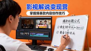 影视解说变现营:通过30+实战案例爆款内容创作技巧,掌握影视解说盈利密码-网创项目