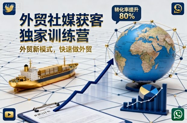 外贸社媒获客独家训练营，外贸新模式，快速做外贸-网创项目