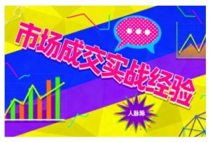 市场成交实战经验，从认知觉醒到实操落地，快速掌握市场开拓与成交核心能力-网创项目