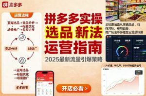 王校长9月12拼多多实操新玩法，全链路涵盖从店铺选品、找对标，布局链接，推广玩法等多维度运营思路(更新)-网创项目