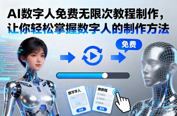 AI数字人免费无限次教程制作，让你轻松掌握数字人的制作方法-网创项目