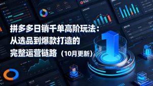 拼多多日销千单高阶玩法：从选品到爆款打造的完整运营链路(10月更新-网创项目