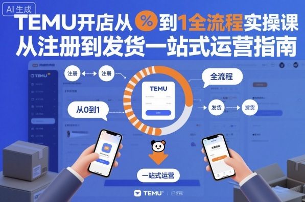 TEMU开店从0到1全流程实操课，从注册到发货一站式运营指南-网创项目