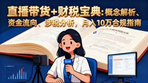 直播带货+财税宝典：概念解析、资金流向、涉税分析，月入10万合规指南-网创项目