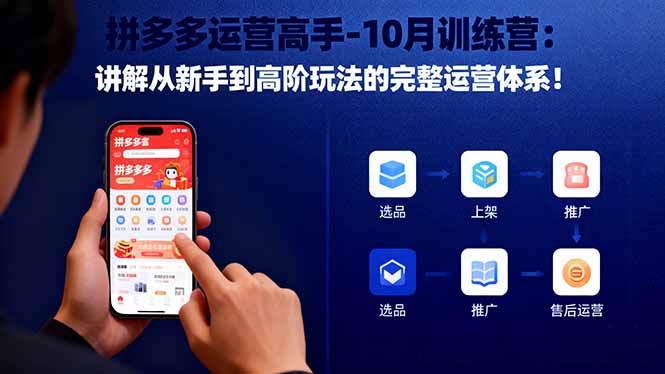 拼多多运营高手-10月训练营：讲解从新手到高阶玩法的完整运营体系！-网创项目