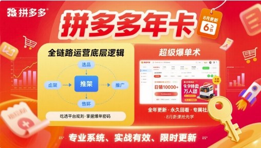 拼多多年卡，拼多多全链路运营底层逻辑，超级爆单术【更新10月】-网创项目
