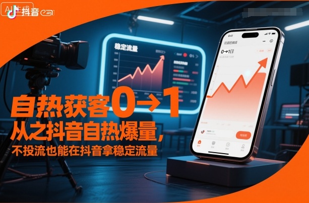 自热获客从0到1之抖音自热爆量，不投流也能在抖音拿稳定流量-网创项目