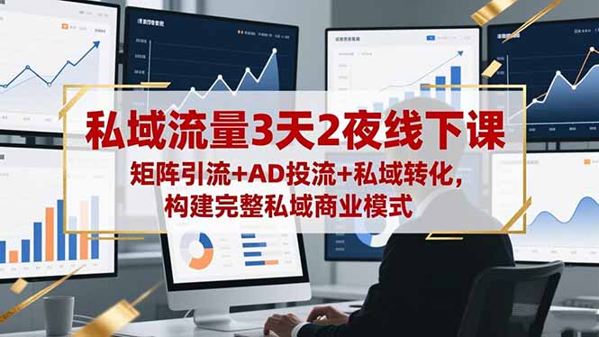私域流量3天2夜线下课，矩阵引流+AD投流+私域转化，构建完整私域商业模式-网创项目