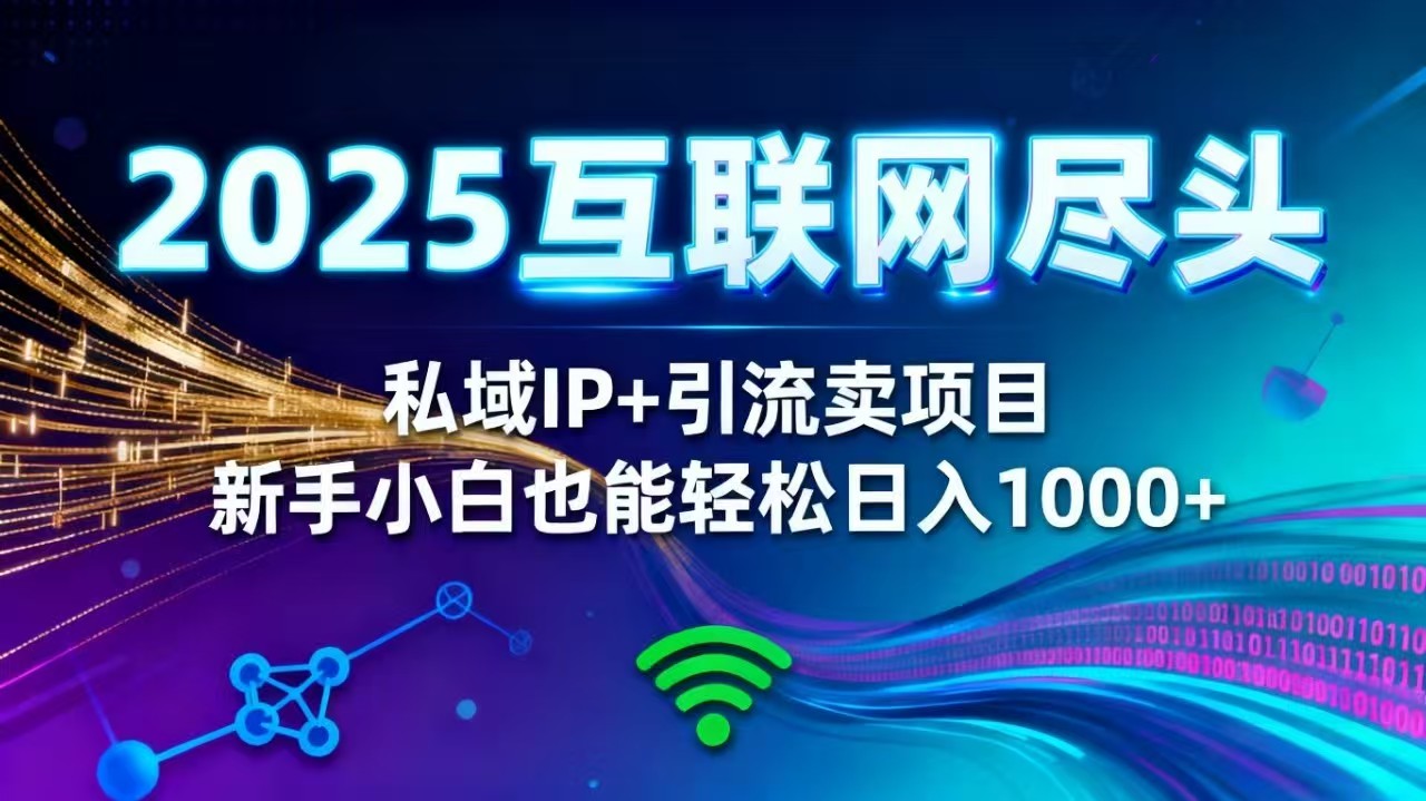 2025网创尽头王炸项目！私域 IP + 精准引流，新手小白在家躺赚日入 1000+-网创项目