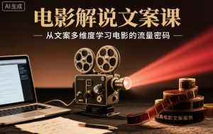 电影解说文案课，从文案多维度学习电影的流量密码-网创项目