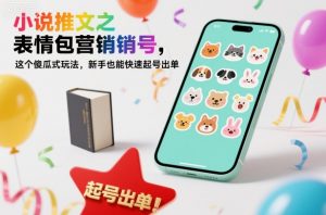 小说推文之表情包营销号，这个傻瓜式玩法，新手也能快速起号出单-网创项目