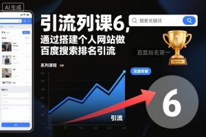 引流系列课6，通过搭建个人网站做百度搜索排名引流-网创项目