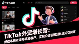 TikTok外贸增长营：低成本获取海外精准客户，实现公域引流到私域成交闭环-网创项目