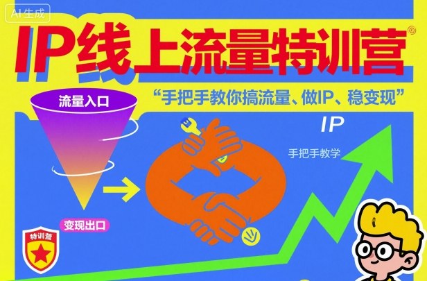 IP线上流量特训营，手把手教你搞流量、做IP、稳变现-网创项目