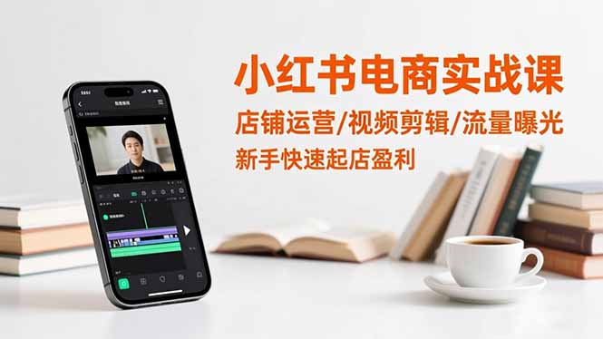 小红书电商实战课：店铺运营/视频剪辑/流量曝光，新手快速起店盈利-网创项目