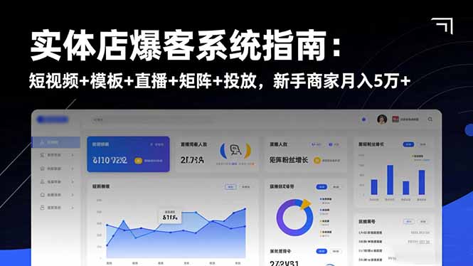 实体店爆客系统指南：短视频+模板+直播+矩阵+投放，新手商家月入5万+-网创项目