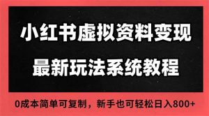 2025小红书虚拟资料最新开店运营教程,搜索流变现玩法,一人多店0成本…-网创项目