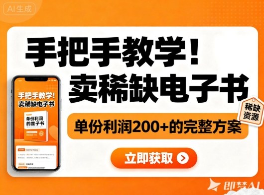 手把手教学！在小红书卖稀缺电子书，单份利润2张+的完整方案-网创项目