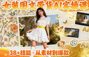 女装图文带货的AI实操课，覆盖38个实用技能，快速提升素材制作效率-网创项目