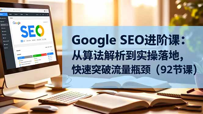 Google SEO进阶课：从算法解析到实操落地，快速突破流量瓶颈(92节课-网创项目