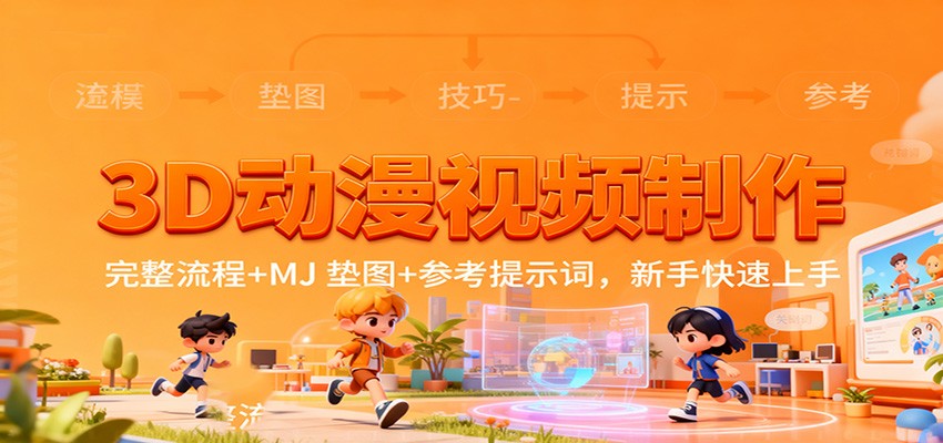 3D动漫视频制作，完整流程+MJ 垫图+参考提示词，新手快速上手-网创项目