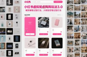 小红书虚拟矩阵玩法3.0,铺货铺笔记型打法,少款狂怼笔记型打法-网创项目