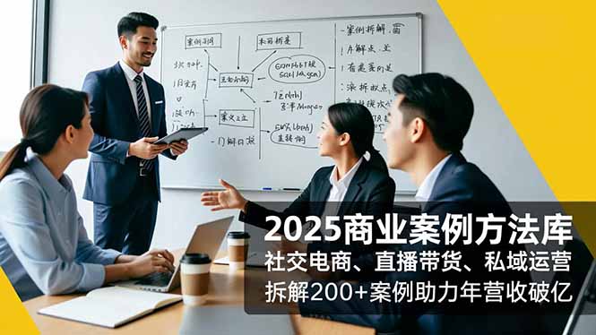 2025商业案例方法库，社交电商、直播带货、私域运营，拆解200+案例助力年营收破亿-网创项目