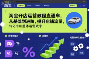 淘宝开店运营教程直通车，从基础到进阶，提升店铺流量，转化率和整体运营效率(更新11月)-网创项目