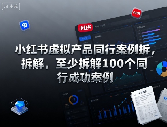 小红书虚拟产品同行案例拆解，至少拆解100个同行成功案例(完结)-网创项目