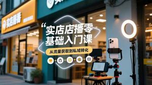 实体店播零基础入门课,实体店+短视频+直播+微信生态+私域社群,从流量获取到私域转化-网创项目