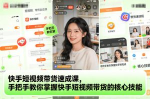 快手短视频带货速成课,手把手教你掌握快手短视频带货的核心技能-网创项目