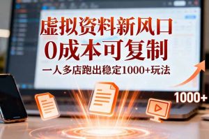 小红书虚拟资料新风口，0成本可复制，一人多店跑出稳定1000+玩法-网创项目